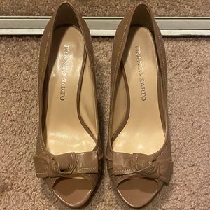 Franco Sarto nude peep toe heels.  EUC